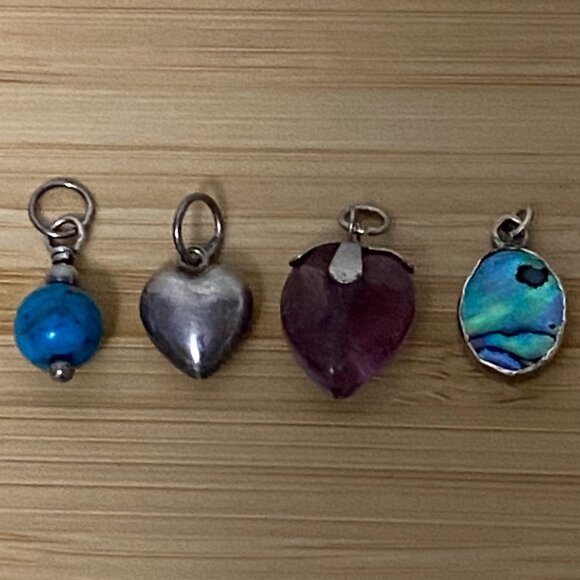 Small Pendants - Sterling Silver 925 and Gemstones Turquoise, Amethist, Abalone - Picture 9 of 13
